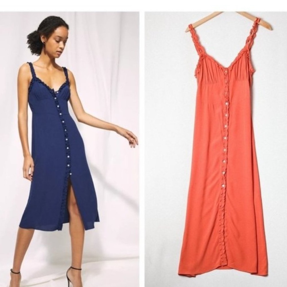 Wilfred orange midi dress with buttons